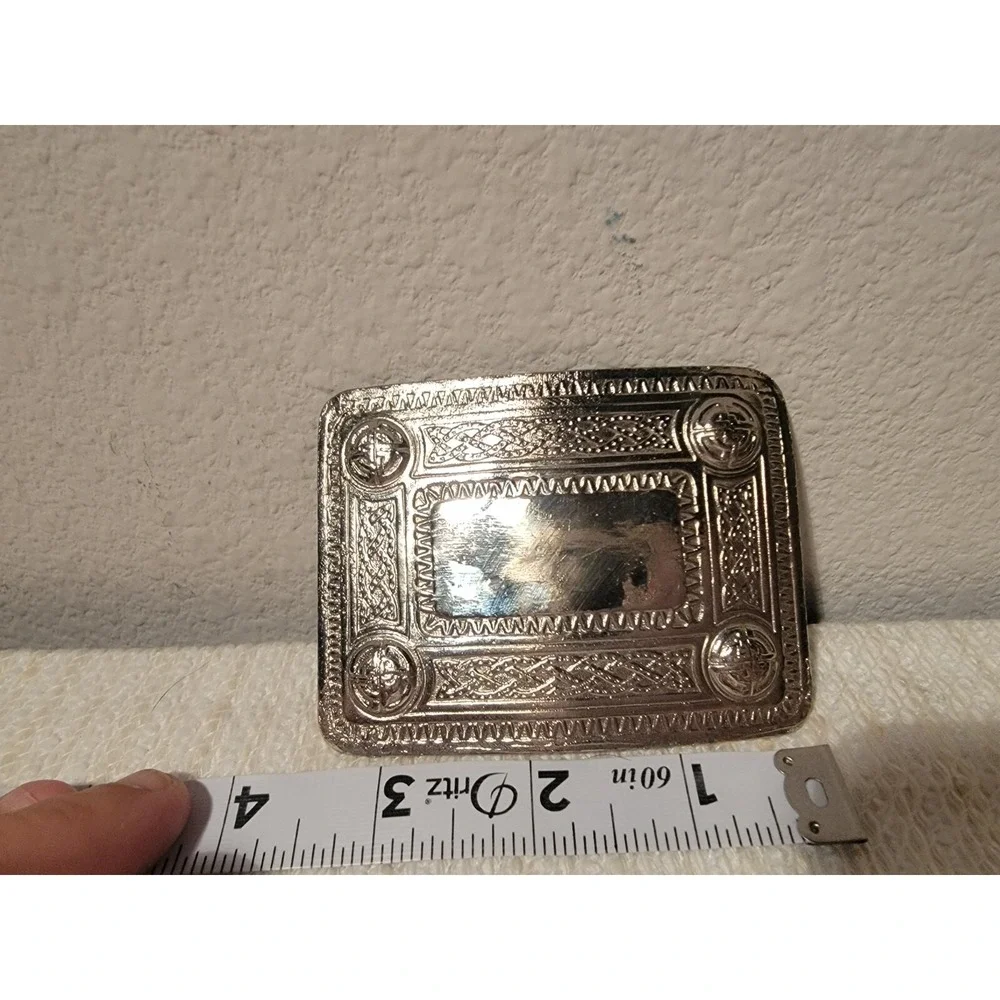 Kilt Belt Buckle Thistle 4 Dome Mirror‎ Design/Celtic design kilt belt Buckle